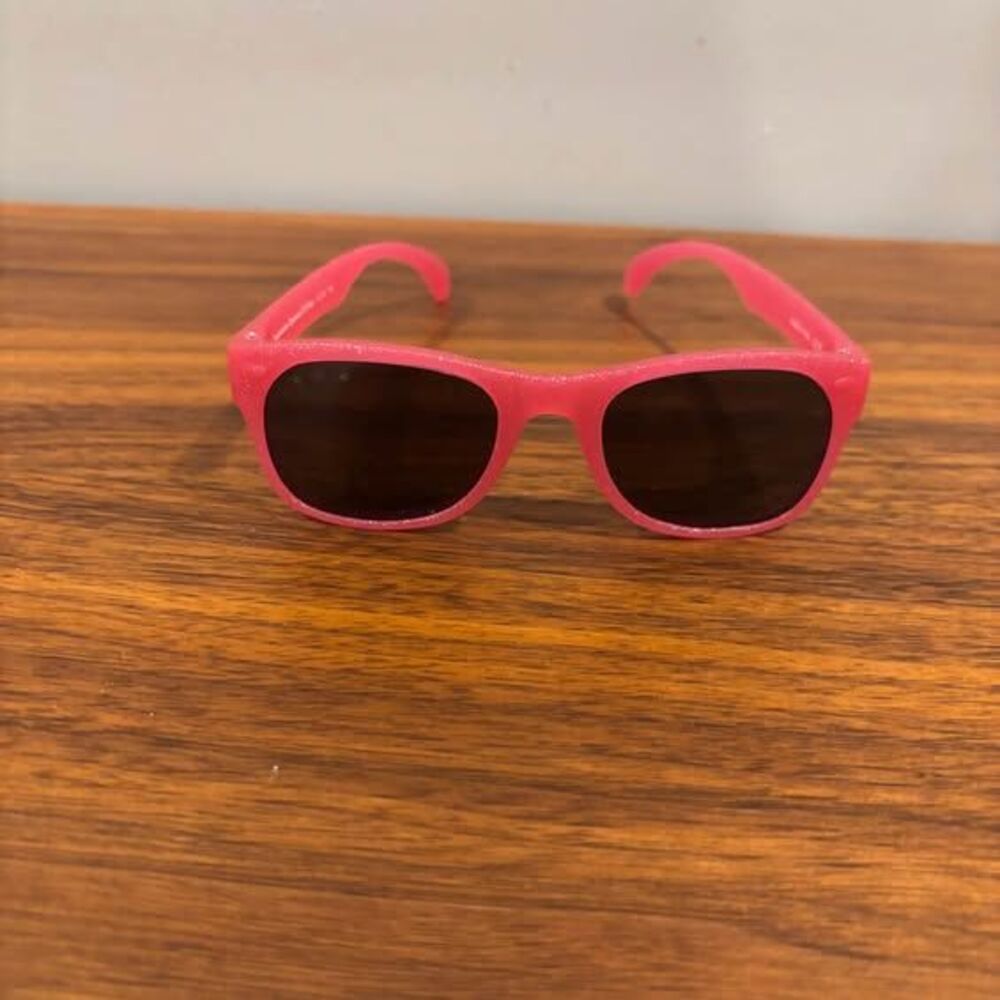 ROSHAMBO glitter pink Unbreakable Baby Sunglasses with Strap Polarized 0-24 Mo